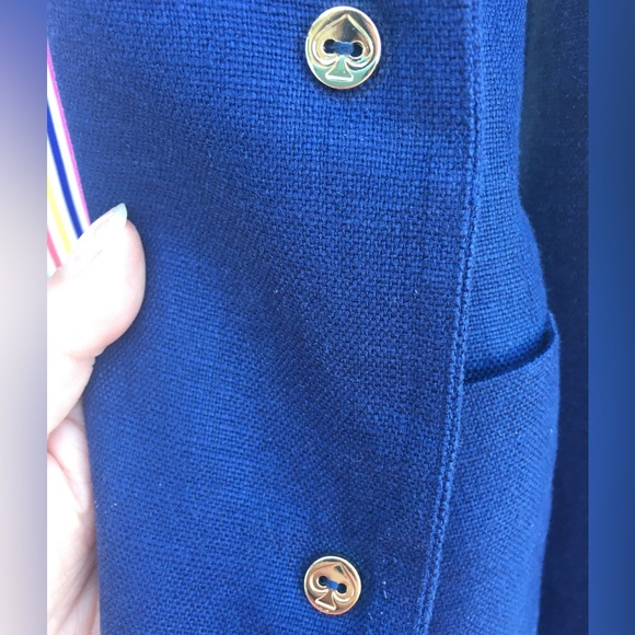 Kate Spade Blue Tami French Linen Blend Blazer with lining - Size 6. - Picture 11 of 17